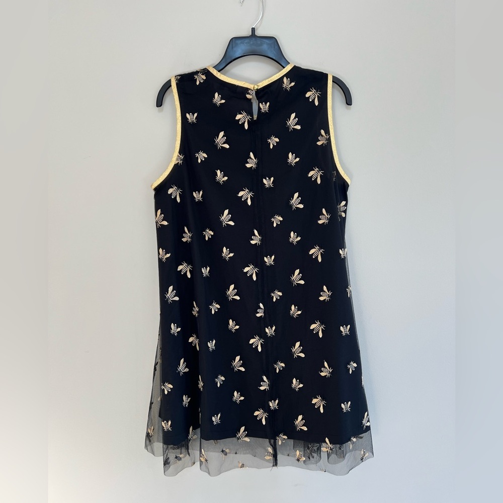 Corey Lynn Calter Dixie Embroidered Honey Bees Black and Gold Trapeze Dress, S - Picture 3 of 10